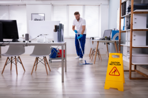 Cleaning Service sweeping after a NYC Office Move